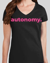 Load image into Gallery viewer, Autonomy black t-shirt for women