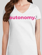 Load image into Gallery viewer, Autonomy white t-shirt for women