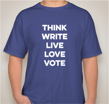 Load image into Gallery viewer, The Politicrat Daily Podcast Five Alive! Deep Royal Blue unisex t-shirt