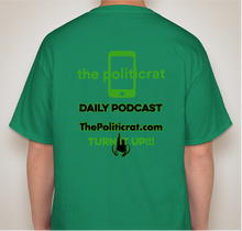 Load image into Gallery viewer, The Politicrat Daily Podcast Electric Soundwave Series kelly green unisex t-shirt