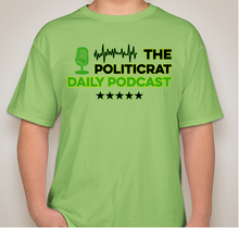 Load image into Gallery viewer, The Politicrat Daily Podcast Electric Soundwave Series lime green unisex t-shirt