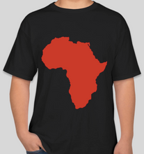 Load image into Gallery viewer, The Politicrat Daily Podcast Black To Africa black/red unisex t-shirt