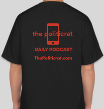 Load image into Gallery viewer, The Politicrat Daily Podcast Black To Africa black/red unisex t-shirt