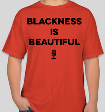 Load image into Gallery viewer, The Politicrat Daily Podcast Blackness Is Beautiful unisex red t-shirt