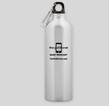 Load image into Gallery viewer, The Politicrat Daily Podcast Aluminum Water Bottle in Silver
