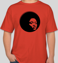 Load image into Gallery viewer, The Politicrat Daily Podcast Afro Black Woman unisex t-shirt in red