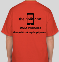 Load image into Gallery viewer, The Politicrat Daily Podcast Afro Black Woman unisex t-shirt in red