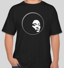 Load image into Gallery viewer, The Politicrat Daily Podcast Afro Black Woman unisex t-shirt in Black
