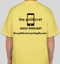 Load image into Gallery viewer, The Politicrat Daily Podcast Afro Black Woman unisex t-shirt in yellow