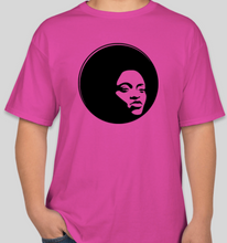 Load image into Gallery viewer, The Politicrat Daily Podcast Afro Black Woman unisex t-shirt in pink