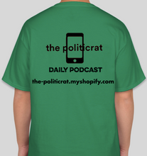 Load image into Gallery viewer, The Politicrat Daily Podcast Afro Black Woman unisex t-shirt in green