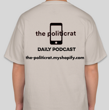 Load image into Gallery viewer, The Politicrat Daily Podcast Afro Black Woman unisex t-shirt in sand