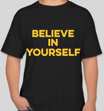 Load image into Gallery viewer, The Politicrat Daily Podcast Believe In Yourself black unisex t-shirt
