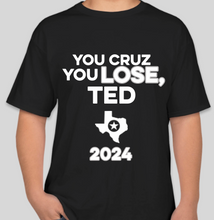 Load image into Gallery viewer, The Politicrat Daily Podcast Cruz Lose black unisex t-shirt