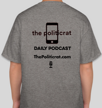 Load image into Gallery viewer, The Politicrat Daily Podcast Reparations Now! grey unisex t-shirt