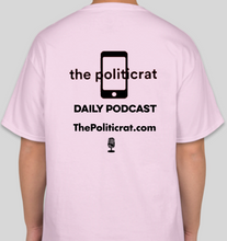 Load image into Gallery viewer, The Politicrat Daily Podcast Reparations Now! pink unisex t-shirt