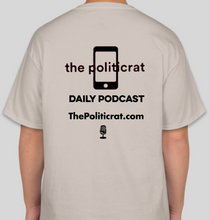 Load image into Gallery viewer, The Politicrat Daily Podcast Reparations Now! sand unisex t-shirt