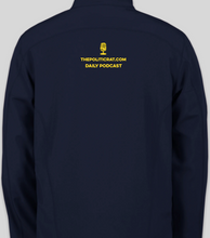 Load image into Gallery viewer, The Politicrat Daily Podcast Embroidered Logo Core 365 Fleece Lined Soft Shell Navy Jacket