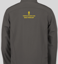 Load image into Gallery viewer, The Politicrat Daily Podcast Embroidered Logo Core 365 Fleece Lined Soft Shell Carbon Gray Jacket