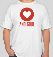 Load image into Gallery viewer, The Politicrat Daily Podcast Heart And Soul white unisex t-shirt