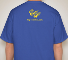 Load image into Gallery viewer, The Popcorn Reel Film Series blue t-shirt