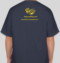Load image into Gallery viewer, The Popcorn Reel Film Series navy t-shirt