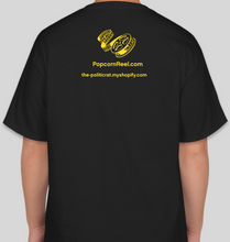 Load image into Gallery viewer, The Popcorn Reel Film Series black t-shirt