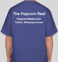 Load image into Gallery viewer, The Popcorn Reel Film Series clapperboard/film slate deep royal blue t-shirt