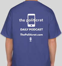 Load image into Gallery viewer, The Politicrat Daily Podcast Vote Love deep royal blue unisex t-shirt