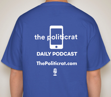Load image into Gallery viewer, The Politicrat Daily Podcast Vote Love blue bell breeze unisex t-shirt