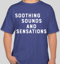 Load image into Gallery viewer, The Politicrat Daily Podcast "Soothing Sounds And Sensations" deep royal blue unisex t-shirt