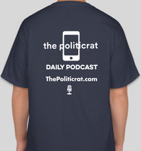 Load image into Gallery viewer, The Politicrat Daily Podcast Vote Yea Nay navy unisex t-shirt