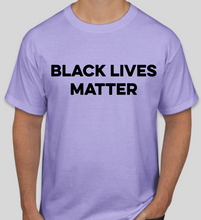 Load image into Gallery viewer, The Politicrat Daily Podcast Black Lives Matter lavender unisex t-shirt