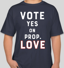 Load image into Gallery viewer, The Politicrat Daily Podcast Vote Love navy unisex t-shirt