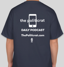 Load image into Gallery viewer, The Politicrat Daily Podcast Vote Love navy unisex t-shirt