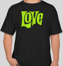 Load image into Gallery viewer, The Politicrat Daily Podcast Love In Retro black unisex t-shirt