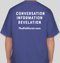 Load image into Gallery viewer, The Politicrat Daily Podcast Headphone Zone deep royal blue unisex t-shirt