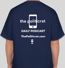 Load image into Gallery viewer, The Politicrat Daily Podcast No Means Hell No! athletic navy unisex t-shirt