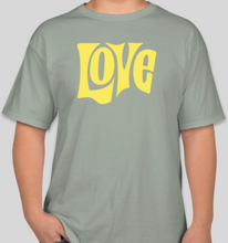 Load image into Gallery viewer, The Politicrat Daily Podcast Love In Retro stonewashed green unisex t-shirt