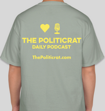 Load image into Gallery viewer, The Politicrat Daily Podcast Love In Retro stonewashed green unisex t-shirt