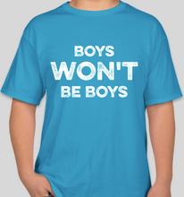 Load image into Gallery viewer, The Politicrat Daily Podcast Boys Won't Be Boys teal unisex t-shirt