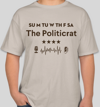 Load image into Gallery viewer, Official The Politicrat Daily Podcast Show Shirt (sand/brown)