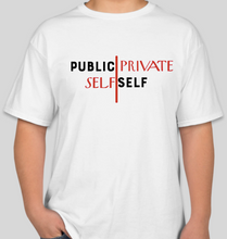 Load image into Gallery viewer, The Politicrat Daily Podcast Public Self/Private Self white unisex t-shirt