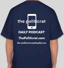 Load image into Gallery viewer, The Politicrat Daily Podcast Public Self/Private Self navy unisex t-shirt