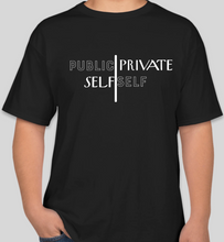 Load image into Gallery viewer, The Politicrat Daily Podcast Public Self/Private Self black/white unisex t-shirt