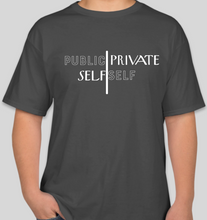 Load image into Gallery viewer, The Politicrat Daily Podcast Public Self/Private Self smoke grey unisex t-shirt