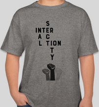 Load image into Gallery viewer, The Politicrat Daily Podcast Intersectionality Oxford grey unisex t-shirt