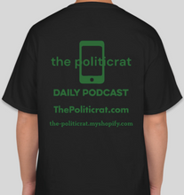 Load image into Gallery viewer, The Politicrat Daily Podcast ERA YES original logo unisex black t-shirt