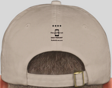 Load image into Gallery viewer, The Politicrat Daily Podcast official embroidered bio-washed baseball hat (khaki)