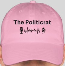 Load image into Gallery viewer, The Politicrat Daily Podcast official embroidered bio-washed baseball hat (pink)